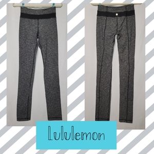 Lululemon Skinny Groove - Gray & Black Full Length Leggings 29" Inseam Size 6